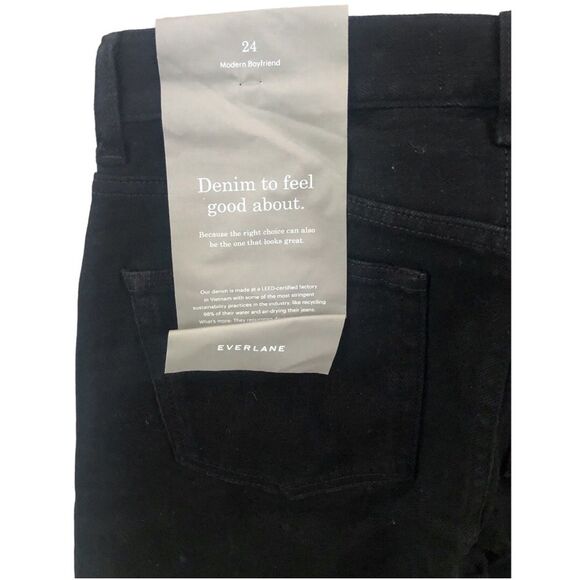 EVERLANE MODERN JEANS SIZE 24 BLACK SOLID ANKLE POCKETS - Picture 5 of 12